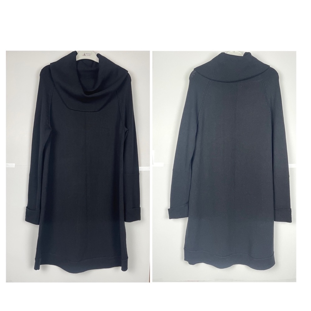 Vince Camuto Woman’s  Mini Black Turtle Neck Knit Longline Sweater Dress Size S